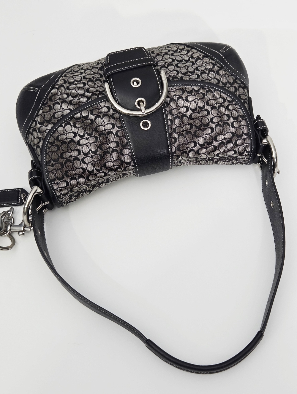 EXCELLENT VINTAGE COACH Y2K MINI SIGNATURE SOHO BUCKLE FLAP SHOULDER BAG 6818 - Picture 9 of 11